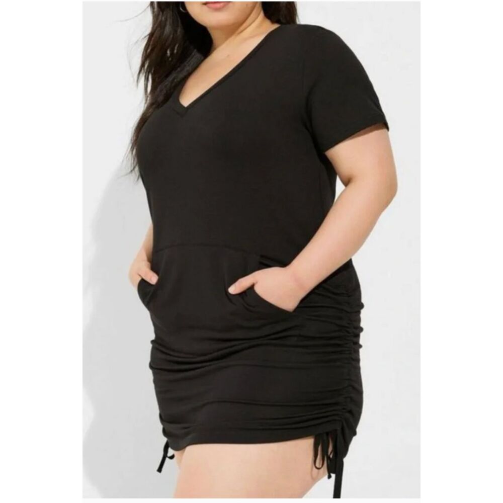 Torrid Dream Fleece V-Neck Side Tie Lounge Dress Size 5 EUC